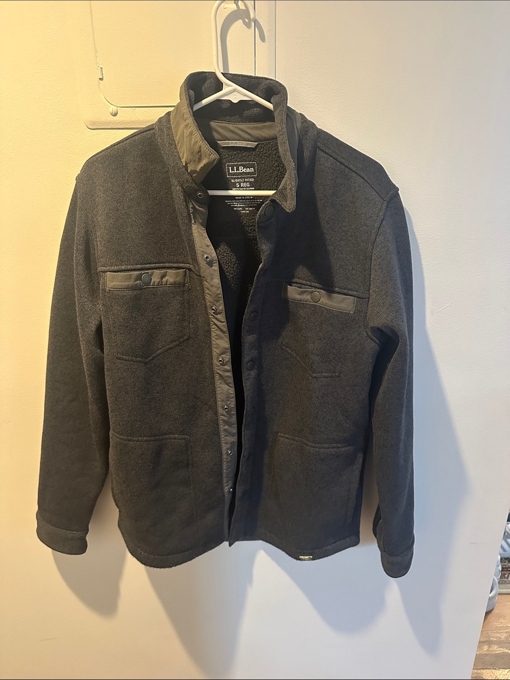 L.L. Bean Men's Charcoal Gray Fleece Shirt Jacket